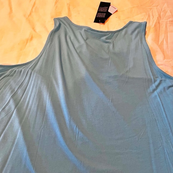 NEW PHOTOS! TANK TOP, ASYMMETRIC, LAYERED, ANGEL BLUE, SIZE 3X, SCOOP NECK, - Picture 11 of 11